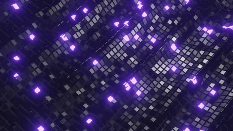 Futuristic Wave Dark Cube Neon Pink Stock Footage 147846264