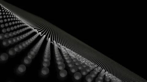 Futuristic wave digital dots data smooth seamless animation on dark background. Stock Footage 114722119