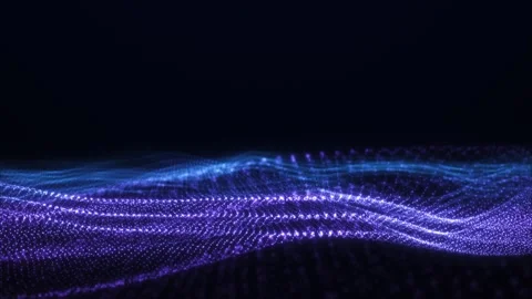 Futuristic Wave of Digital Particles Stock Footage 313625472