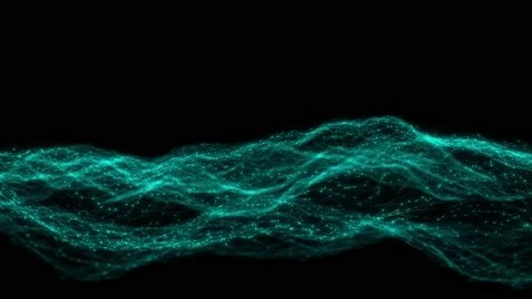 Futuristic wave with dots and lines. Abstract technology background. Stock-Footage 194446676