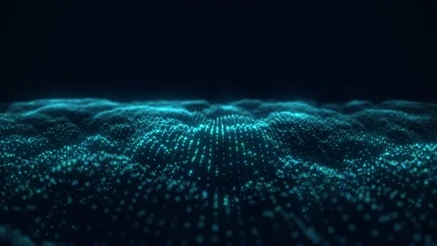 Futuristic wave with dots and lines. Abstract technology background. Stock-Footage 194447190