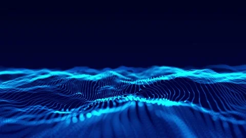 Futuristic wave with dots and lines. Abstract technology background. Stock Footage 194447607