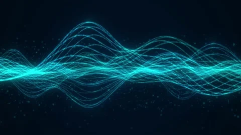 Futuristic wave with dots and lines. Abstract technology background. Stock Footage 194447676