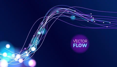 Futuristic wave, Futuristic data stream vector background. Data vortex stream Stock Illustration