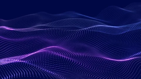 Futuristic wave with many dots. Abstract motion background of colored dots. Stock-Footage 156201020