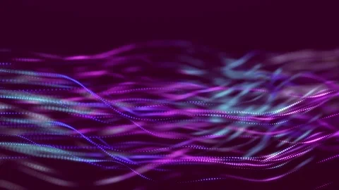Futuristic wave with many dots. Abstract motion background of colored dots. Stock Footage 156541456