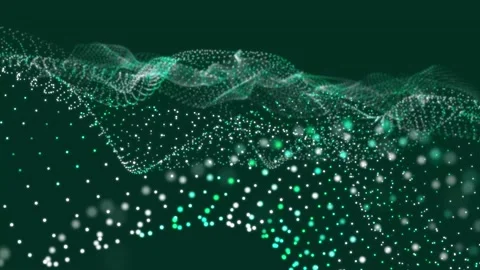 Futuristic wave with many dots. Abstract motion background of colored dots. Stock-Footage 156542646