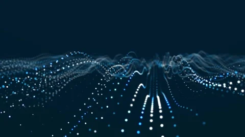 Futuristic wave with many dots. Abstract motion background of colored dots.  4K Stock-Footage 282996516