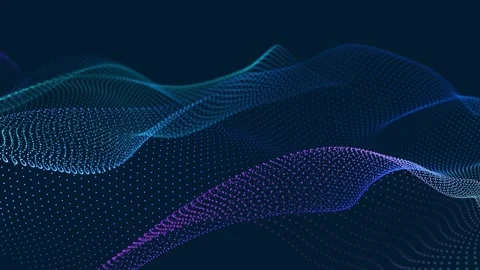 Futuristic wave with many dots. Abstract motion background of colored dots. Stock Footage 314013101