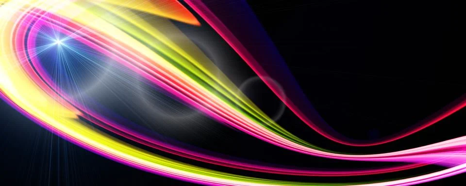 Futuristic wave panorama background design with lights Stock Illustration