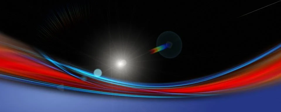 Futuristic wave panorama background design with lights Stock Illustration