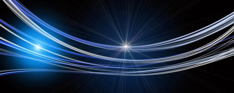 Futuristic wave panorama background design with lights Stock Illustration