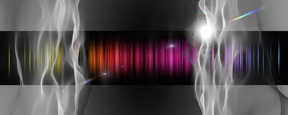 Futuristic wave panorama background design with lights Stock Illustration