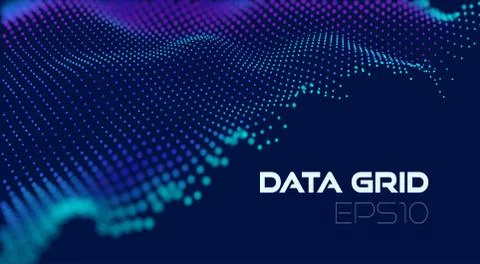 Futuristic wave particle grid for concept design. Illustration - vector. Abst イラスト素材