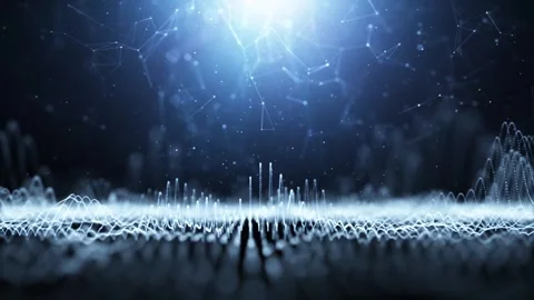 Futuristic wavy lines cyberspace looping animation Vídeo Stock 337513190