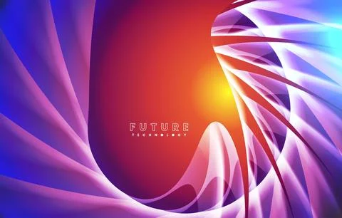 Futuristic wavy stylish with light effect vector with blue colorful Stock Illustration