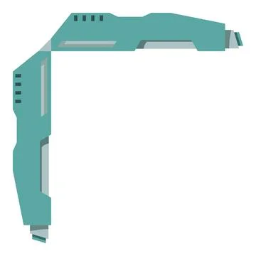 Futuristic weapon pointing upwards, ready for action Stock Illustration
