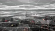 Futuristic, Web Hologram Of Urban City For 5G Internet, Networking Wifi Or Stock Footage