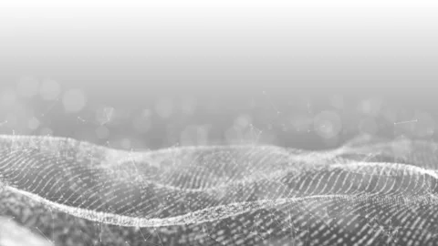 Futuristic white abstract wave background with digital dots and lines Stock-Footage 337861912