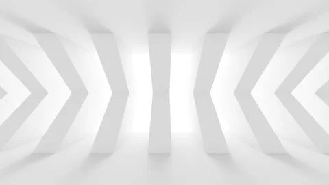 Futuristic white background with walls and bright light Stock Footage 237700899