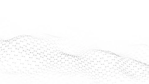 Futuristic white hexagon dynamic wave. Futuristic honeycomb concept. Digita.. Illustrazione stock