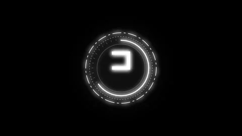 Futuristic white hud countdown from five to zero on black background. 4K Stock Footage 340514714