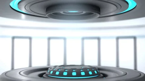 Futuristic white interior with empty stage 스톡 동영상 81631424