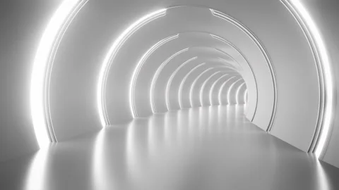 Futuristic White Light Tunnel Loop 4K Video stock 325664507