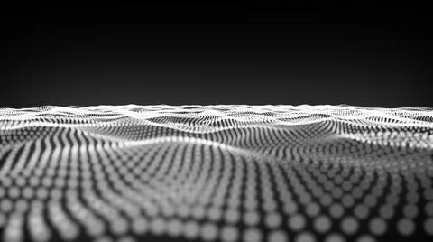 Futuristic white particle wave Stock-Illustration