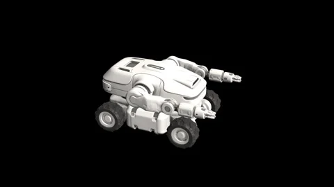 Futuristic White Robotics Design in Minimalist Black Background Stock Footage 339129283