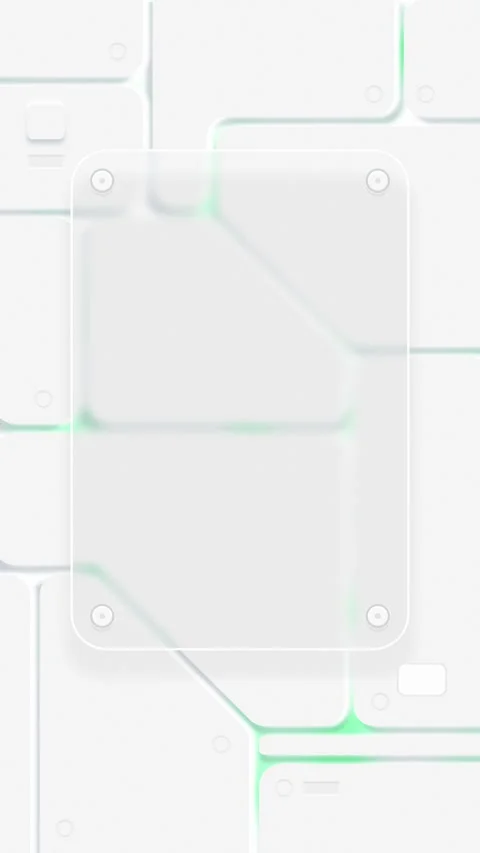 Futuristic white sci-fi control panel with a green glowing data flow. Stock Footage 332551825