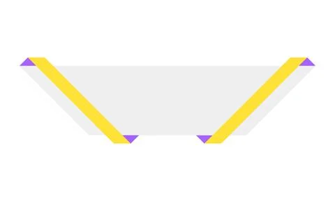 Futuristic white shape with yellow stripes brochure element design Stock Illustration