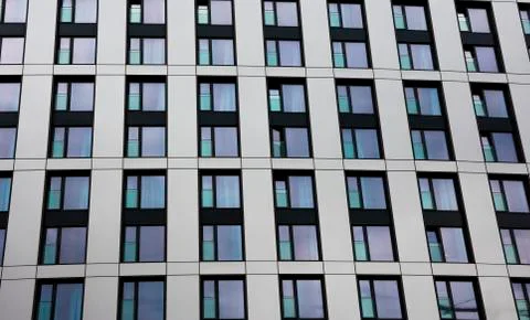 Futuristic windows on modern building Stock Photos