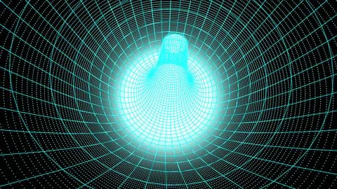 Futuristic wireframe background for a landscape. Blue wave lines were used .. Stock Photos
