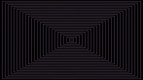 Futuristic Wireframe Corridor with Optical Illusion Perspective Stock Footage 338393781