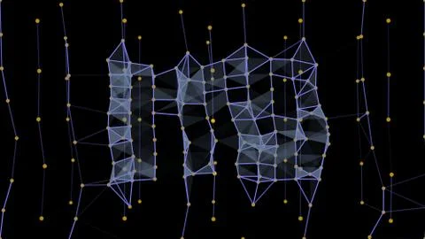 Futuristic Wireframe Geometry Structure Stock Illustration