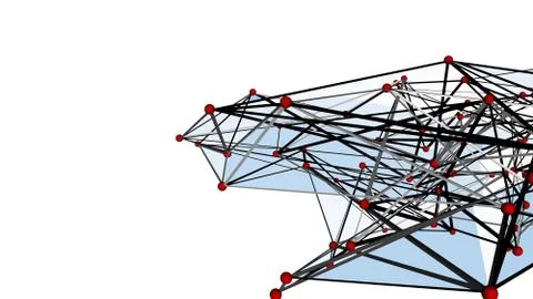 Futuristic Wireframe Geometry Structure Illustrazione stock