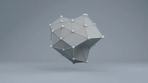 Futuristic Wireframe Geometry Structure Stock Illustration