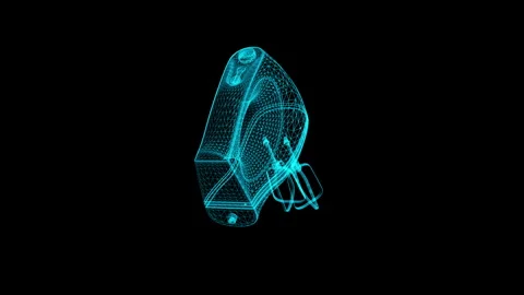 Futuristic Wireframe Mixer Model Rendered with Digital Art Technique in Blu.. 库存影片 334582547