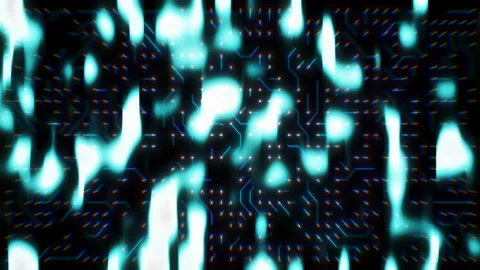 Futuristic wireframe polygonal structure with glitch art warp, pixelated and Stock Footage 112738672