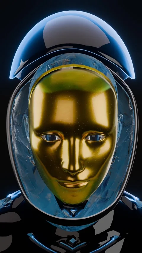 Futuristic Woman Helmet Reveal with Stock Video Pond5