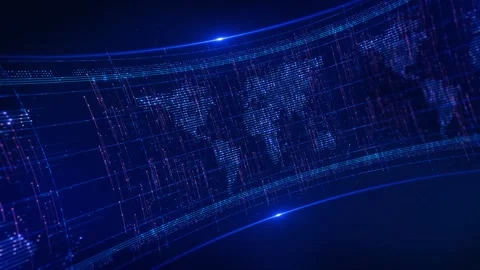 Futuristic World breaking news Studio Background for stock market news report br Stock Footage 341903313