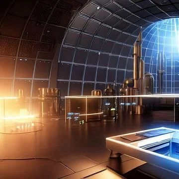 Futuristic World, dome, Artificial intelligence, technology, AI automation Stock Illustration