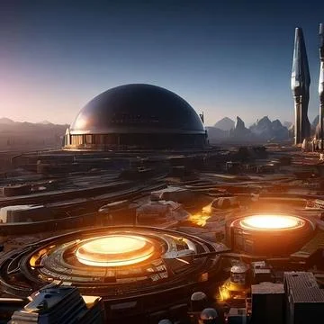 Futuristic World, dome, Artificial intelligence, technology, AI automation Ilustración de archivo