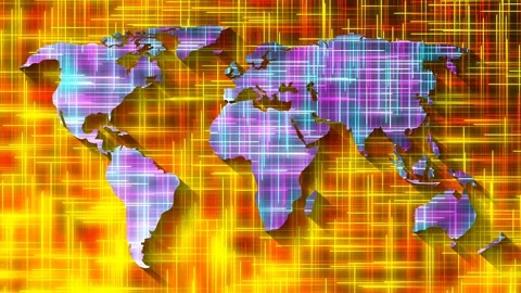 futuristic world map abstract. digital a... | Stock Video | Pond5
