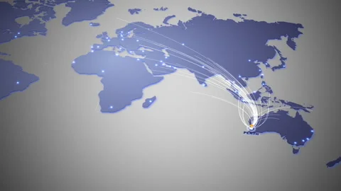 Futuristic world map with glowing connection Stock Footage 318517165