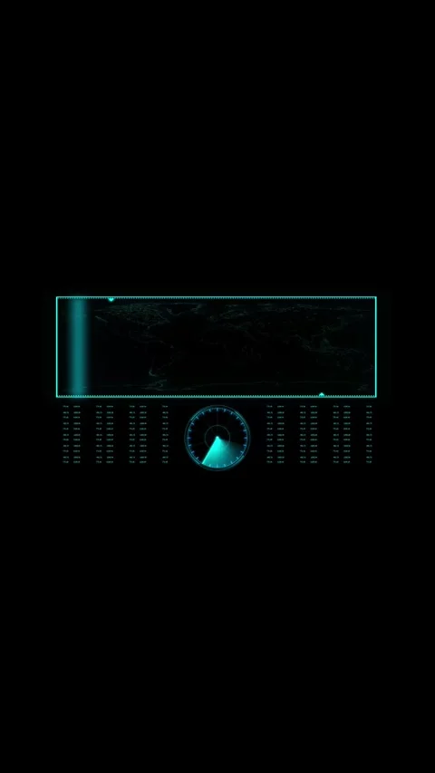 Futuristic world map interface digital global network radar monitoring vert.. Stock Footage 344285007