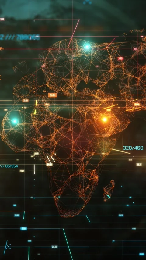 Futuristic world map showing interconnected network and data flow Stock Footage 308800625