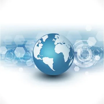 Futuristic world network communication and technology Stock Illustration
