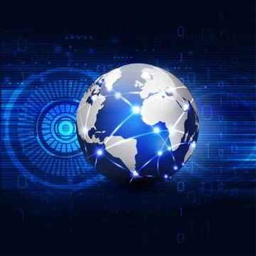 Futuristic world network communication and technology Stock Illustration
